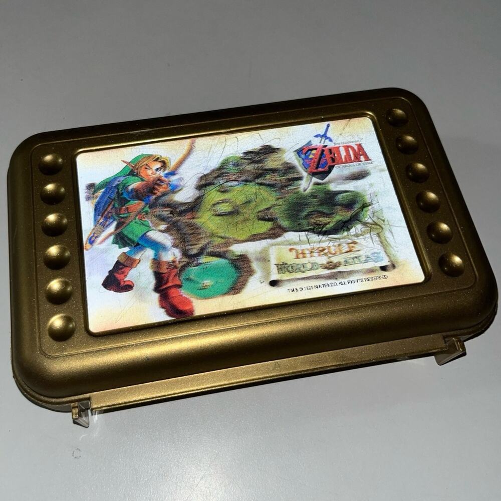 Extremely Rare, HTF Ocarina of Time “Thingamabox” Zelda Hyrule Gold Case (A)